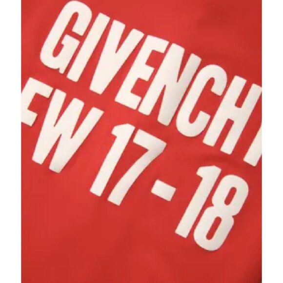 PREOWNED GIVENCHY FALL 2017 RED WHITE LOGO PRINT CELEBRITY-OWNED BODYSUIT SZ SM - Picture 3 of 12